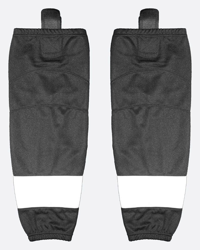 Гамаши HOCKEY STYLE черные c полосой бел. JR