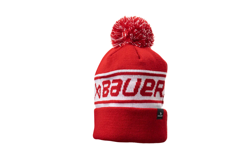 Шапка Bauer S24 TEAM RIBBED POM RED SR