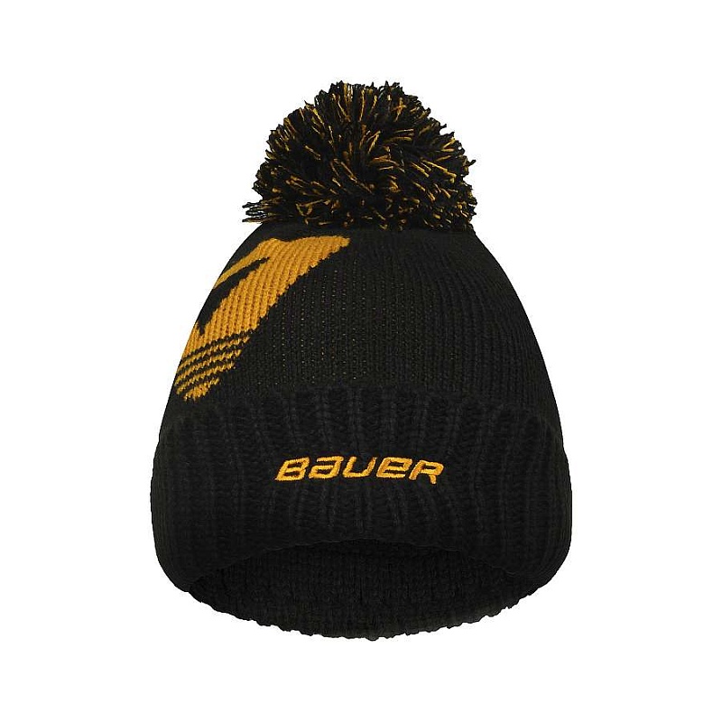 Шапка Bauer S24 INTARSIA KNIT POM BLK/YEL YTH