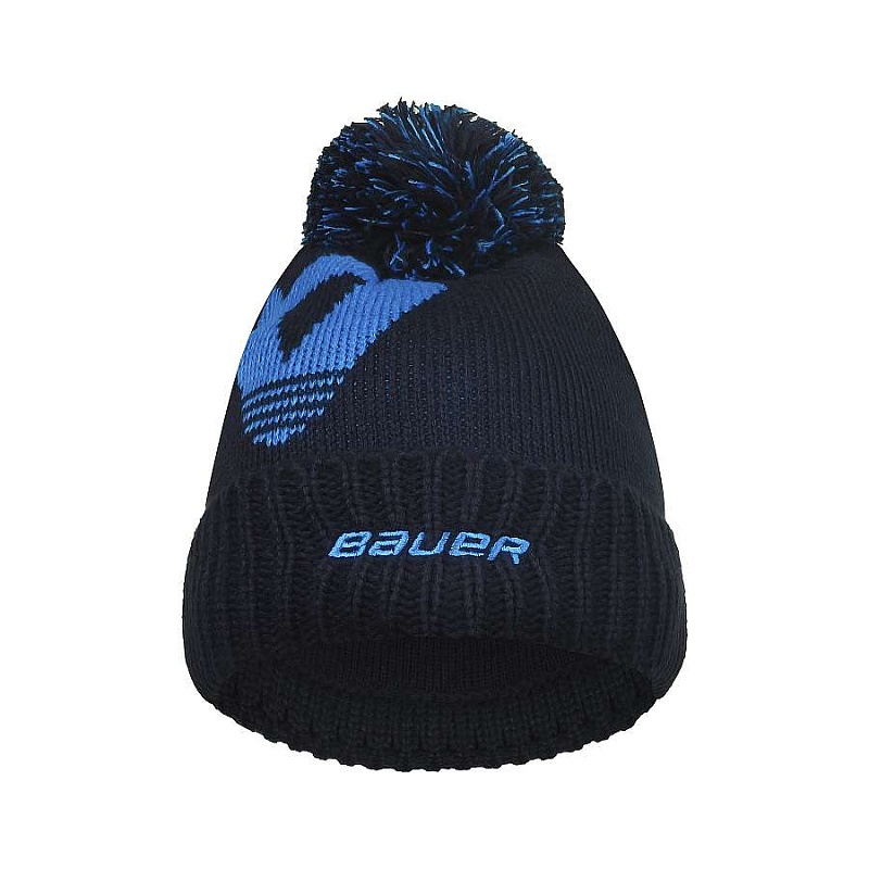 Шапка Bauer S24 INTARSIA KNIT POM NAV/BLU SR